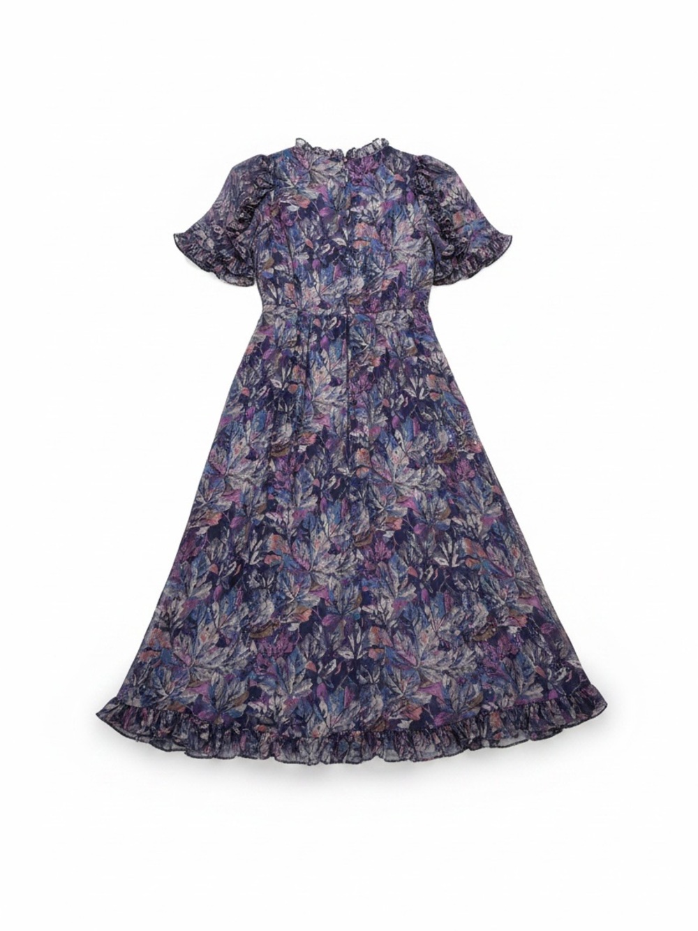 Rebecca Taylor Dress Womens 6 Amethyst Purple Giverney Fleur Silk Ruffle - Picture 8 of 13